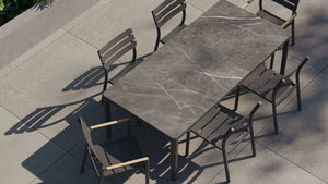 6 Seat OuterStone Dining Set in Mineral Gray - 6 Chairs - Majestic Patio