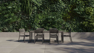 6 Seat OuterStone Dining Set in Mineral Gray - 6 Chairs - Majestic Patio