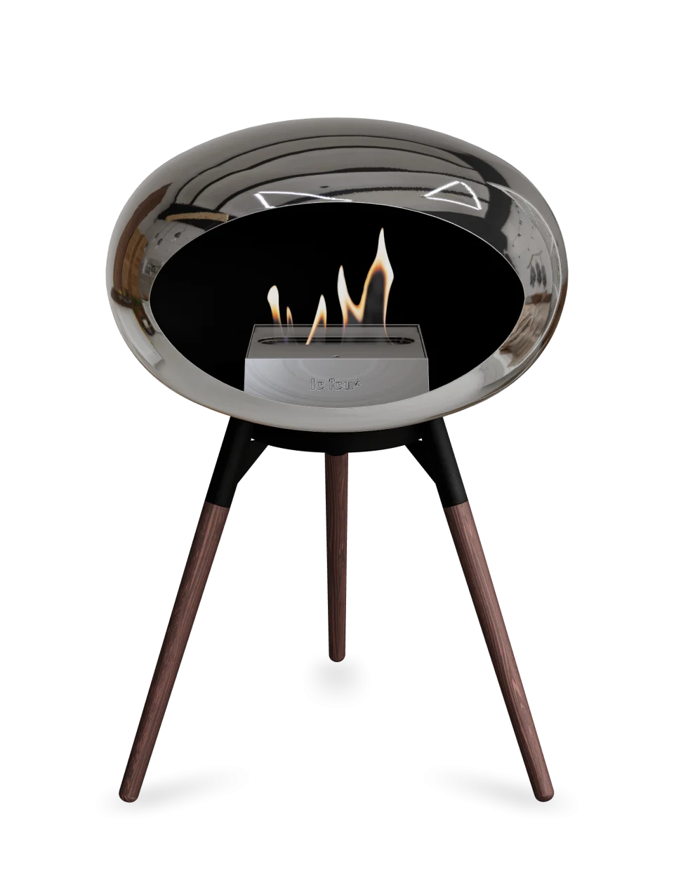 Le Feu - Dome Chromed Silver Ground Wood Low - Fireplace