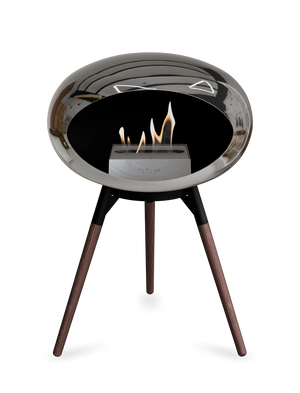 Le Feu - Dome Chromed Silver Ground Wood Low - Fireplace