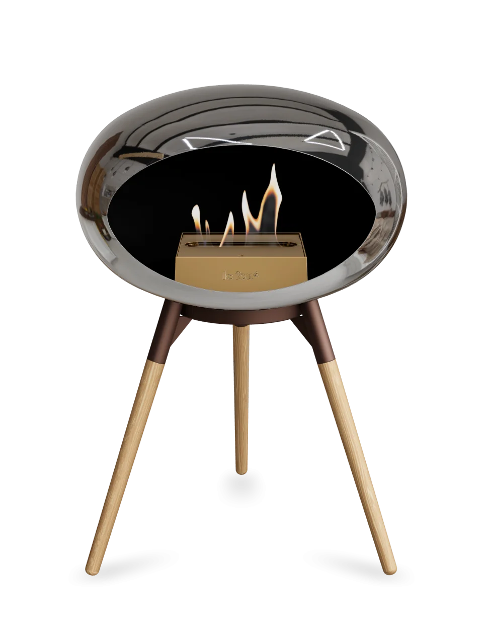 Le Feu - Dome Chromed Silver Ground Wood Low - Fireplace