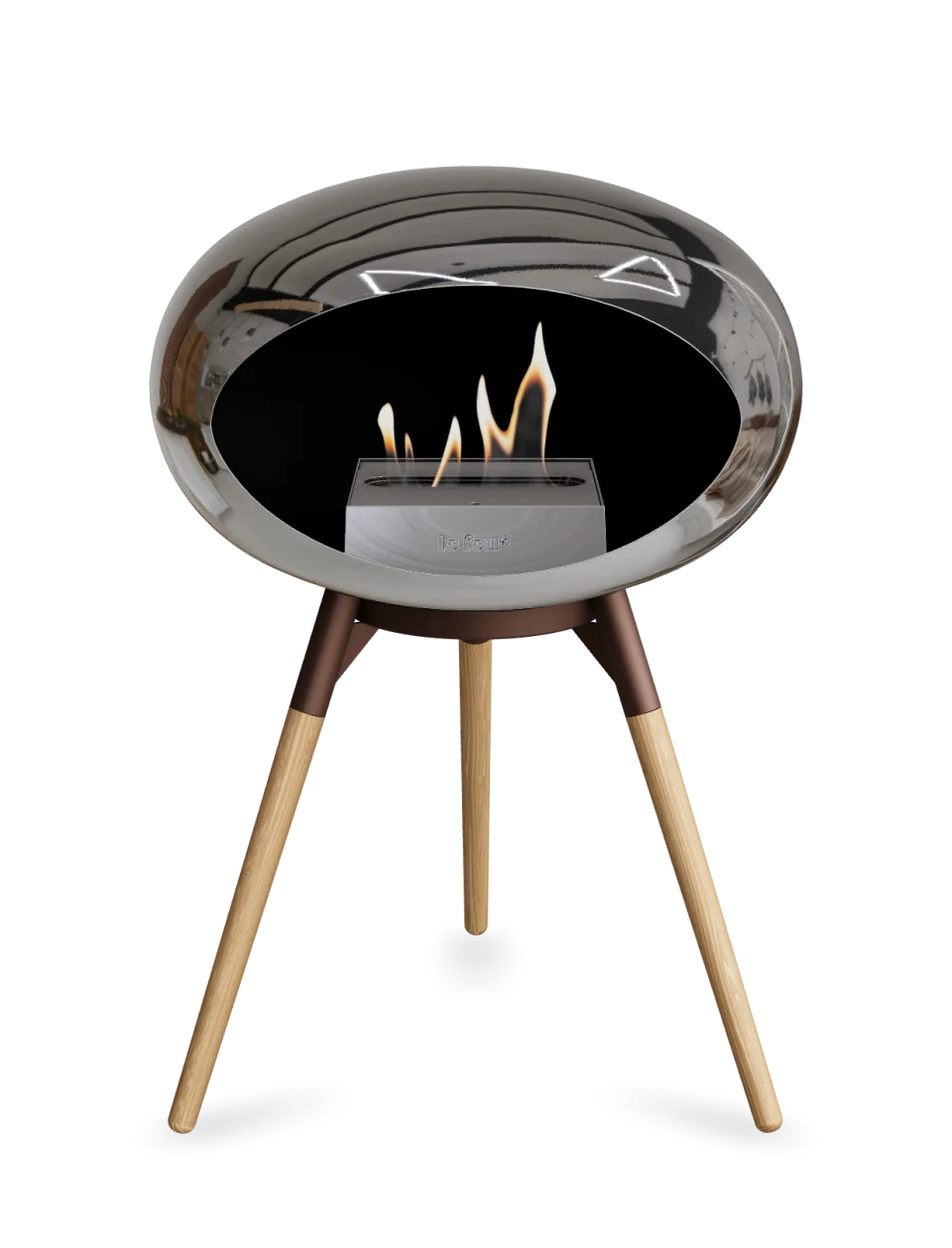 Le Feu - Dome Chromed Silver Ground Wood Low - Fireplace