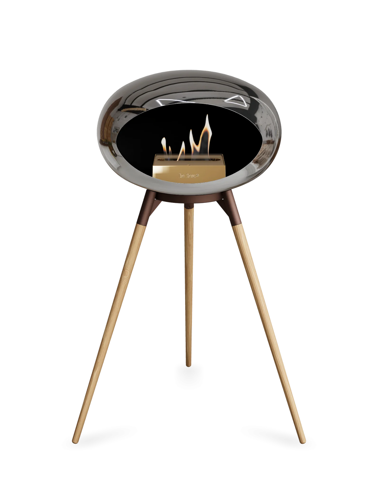 Le Feu - Dome Chromed Silver Ground Wood High - Fireplace - Majestic Patio