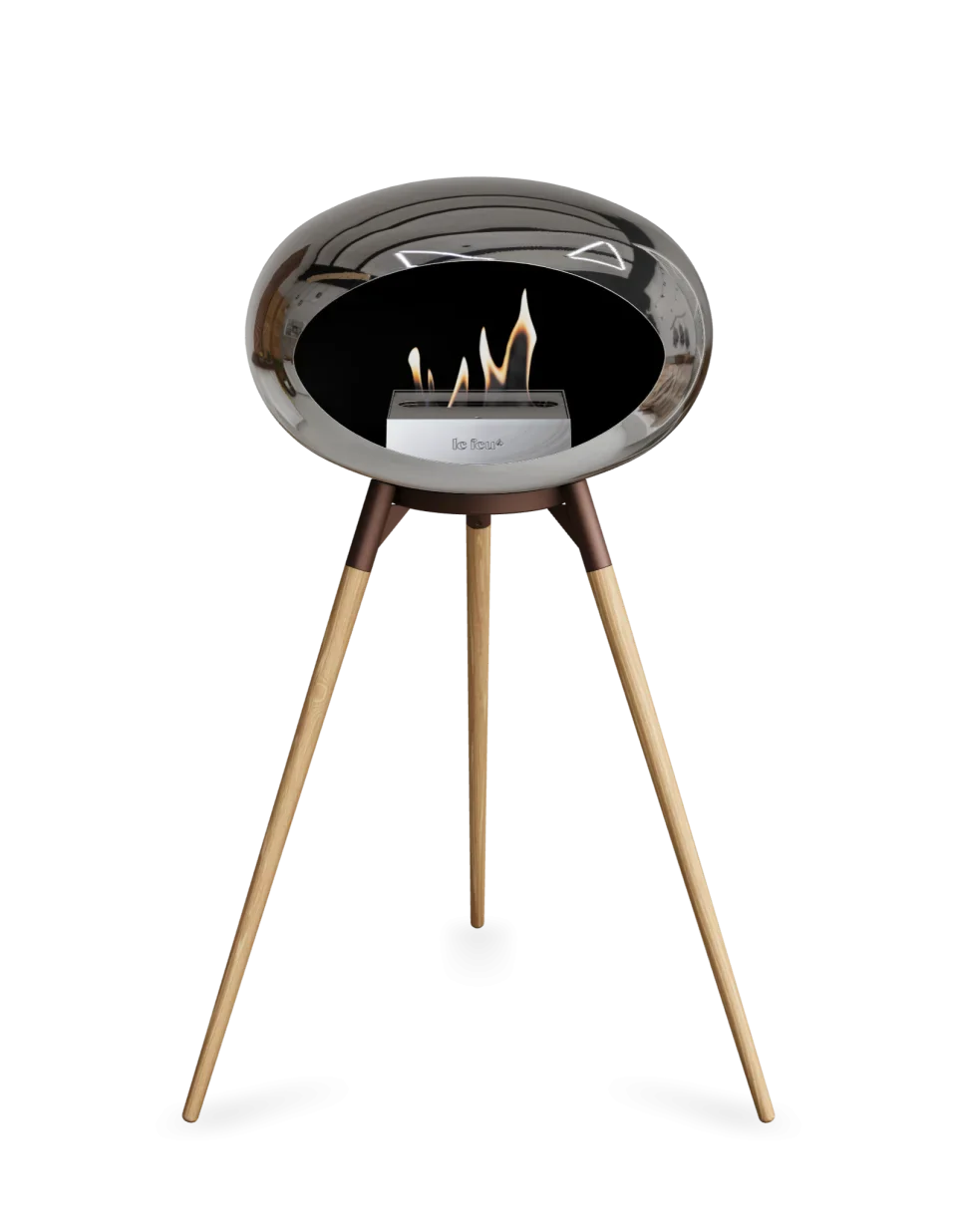 Le Feu - Dome Chromed Silver Ground Wood High - Fireplace - Majestic Patio