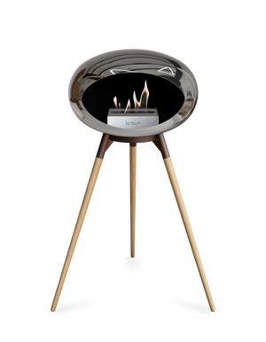 Le Feu - Dome Chromed Silver Ground Wood High - Fireplace - Majestic Patio