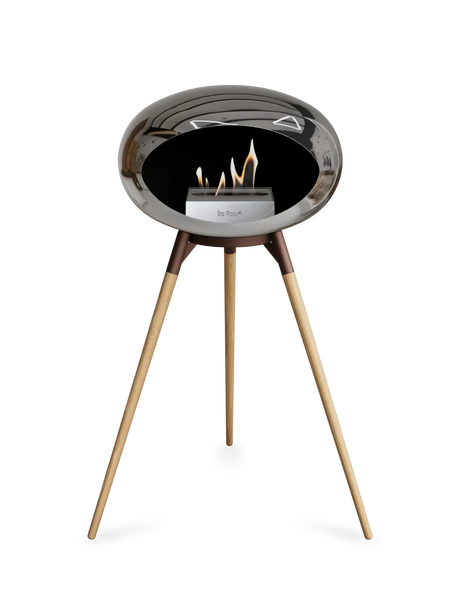 Le Feu - Dome Chromed Silver Ground Wood High - Fireplace - Majestic Patio