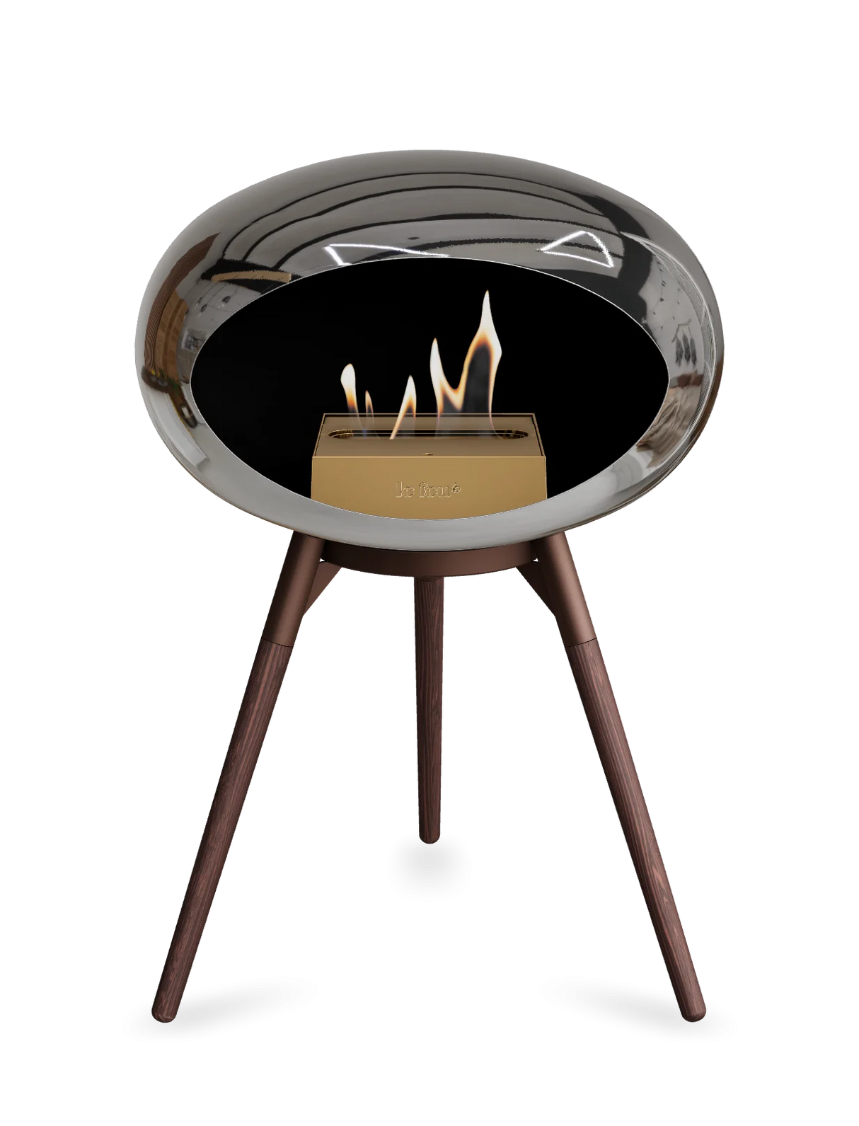 Le Feu - Dome Chromed Silver Ground Wood Low - Fireplace