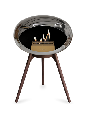 Le Feu - Dome Chromed Silver Ground Wood Low - Fireplace