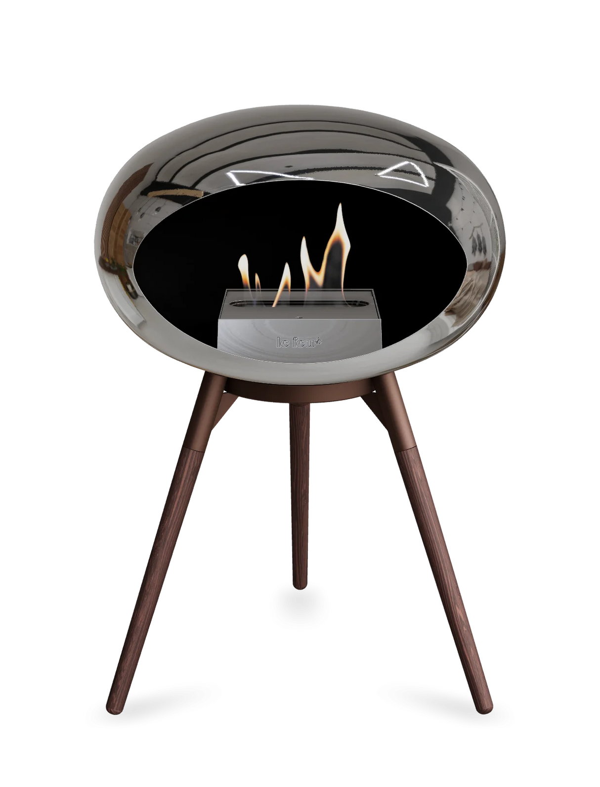 Le Feu - Dome Chromed Silver Ground Wood Low - Fireplace