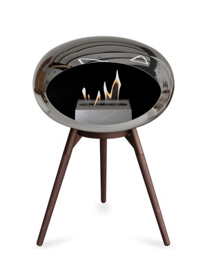 Le Feu - Dome Chromed Silver Ground Wood Low - Fireplace