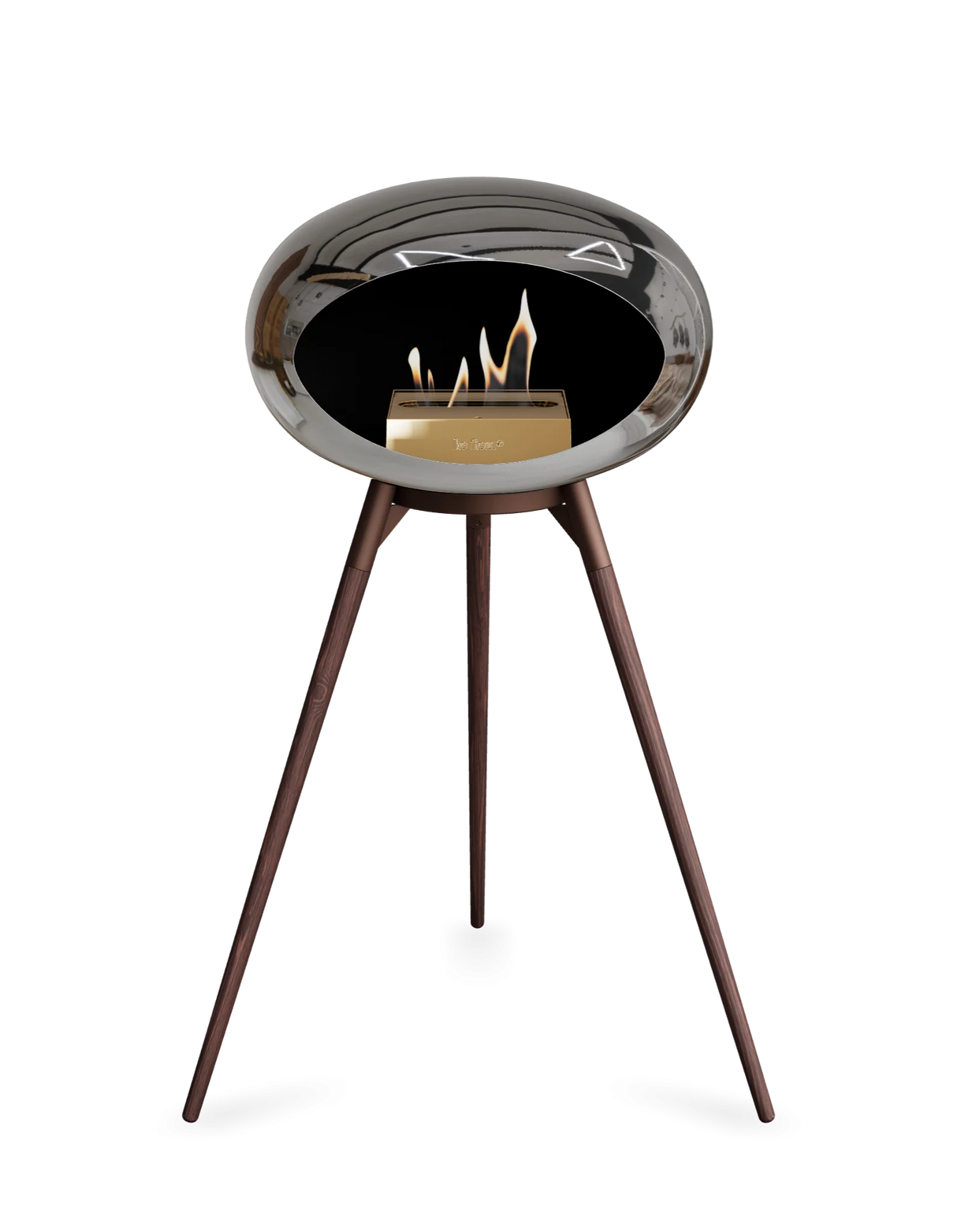 Le Feu - Dome Chromed Silver Ground Wood High - Fireplace - Majestic Patio