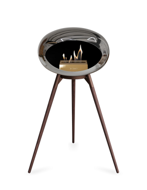 Le Feu - Dome Chromed Silver Ground Wood High - Fireplace - Majestic Patio