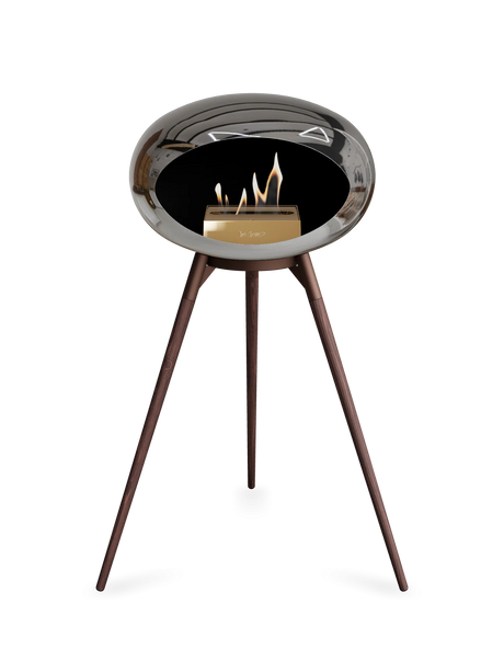 Le Feu - Dome Chromed Silver Ground Wood High - Fireplace - Majestic Patio