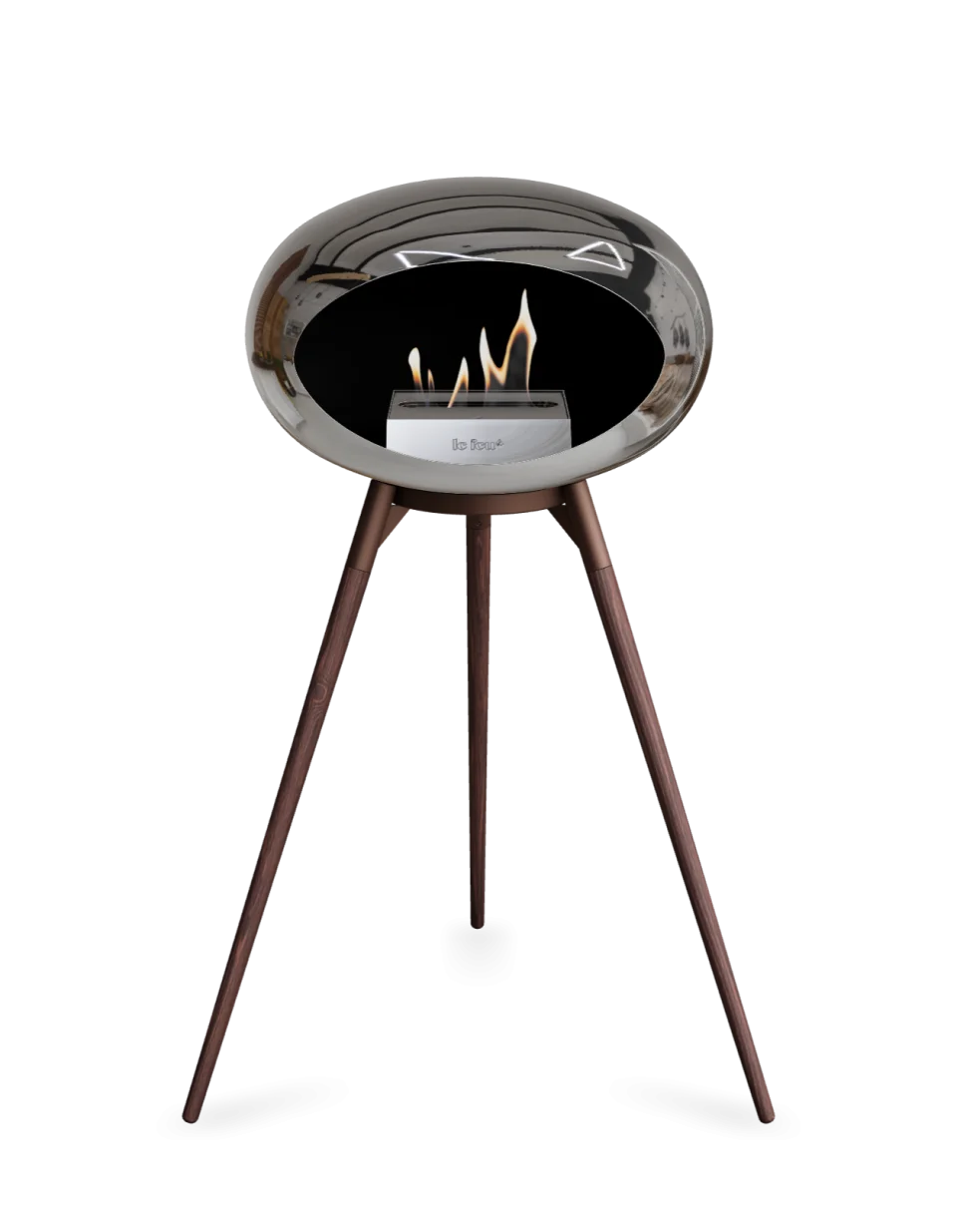 Le Feu - Dome Chromed Silver Ground Wood High - Fireplace - Majestic Patio