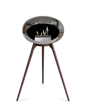 Le Feu - Dome Chromed Silver Ground Wood High - Fireplace - Majestic Patio