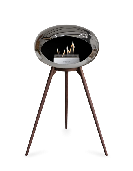 Le Feu - Dome Chromed Silver Ground Wood High - Fireplace - Majestic Patio