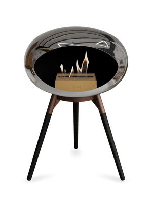 Le Feu - Dome Chromed Silver Ground Wood Low - Fireplace