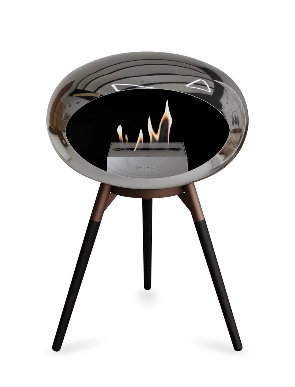 Le Feu - Dome Chromed Silver Ground Wood Low - Fireplace