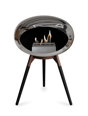 Le Feu - Dome Chromed Silver Ground Wood Low - Fireplace