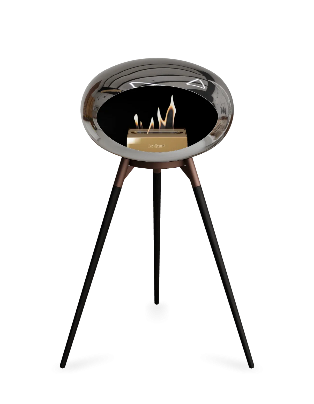 Le Feu - Dome Chromed Silver Ground Wood High - Fireplace - Majestic Patio