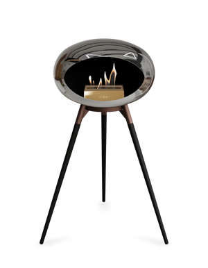 Le Feu - Dome Chromed Silver Ground Wood High - Fireplace - Majestic Patio