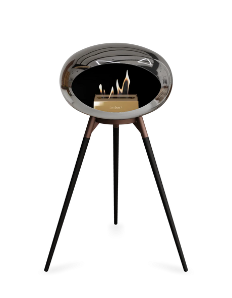 Le Feu - Dome Chromed Silver Ground Wood High - Fireplace - Majestic Patio