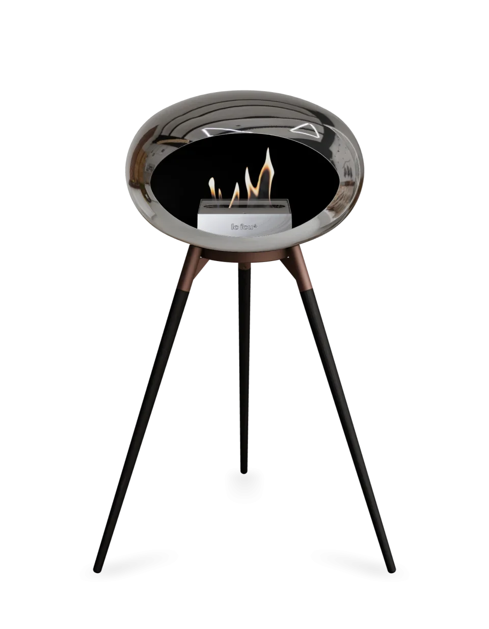 Le Feu - Dome Chromed Silver Ground Wood High - Fireplace - Majestic Patio