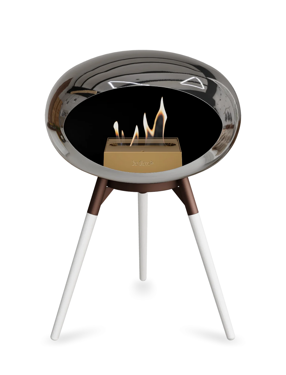 Le Feu - Dome Chromed Silver Ground Wood Low - Fireplace