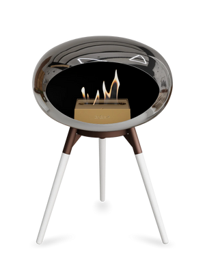 Le Feu - Dome Chromed Silver Ground Wood Low - Fireplace