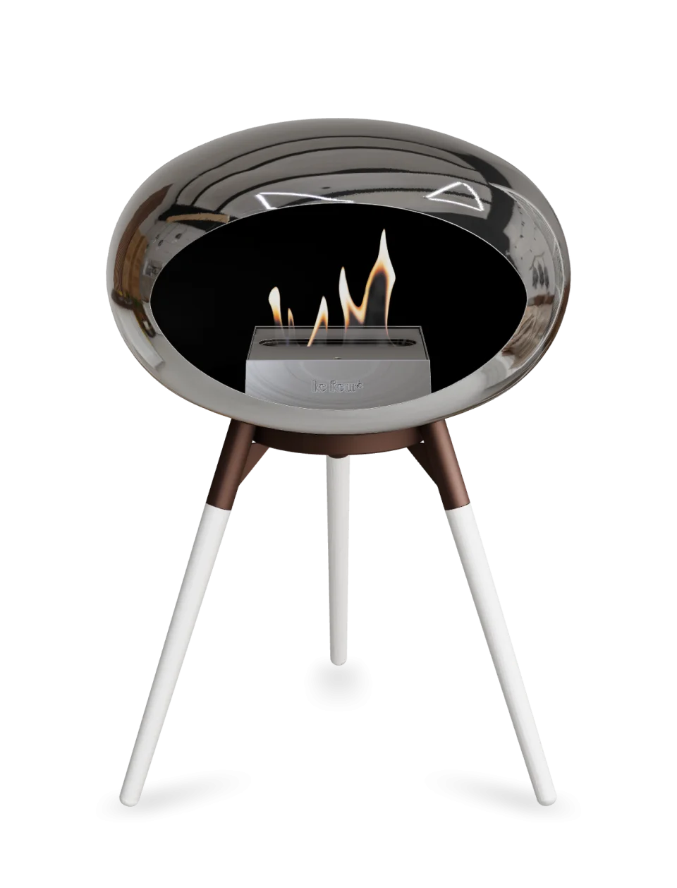 Le Feu - Dome Chromed Silver Ground Wood Low - Fireplace