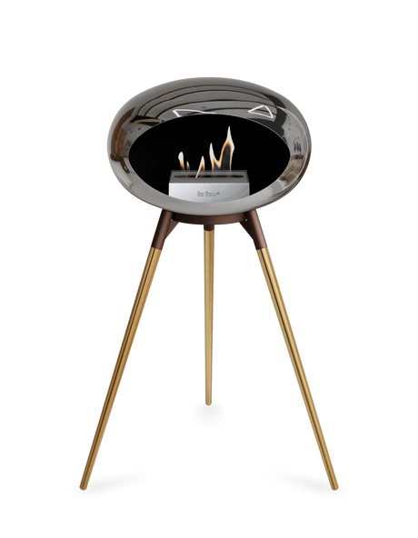 Le Feu - Dome Chromed Silver Ground Wood High - Fireplace - Majestic Patio