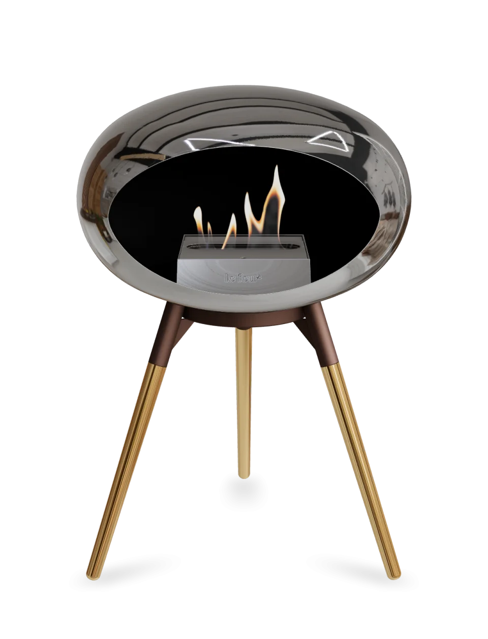 Le Feu - Dome Chromed Silver Ground Wood Low - Fireplace