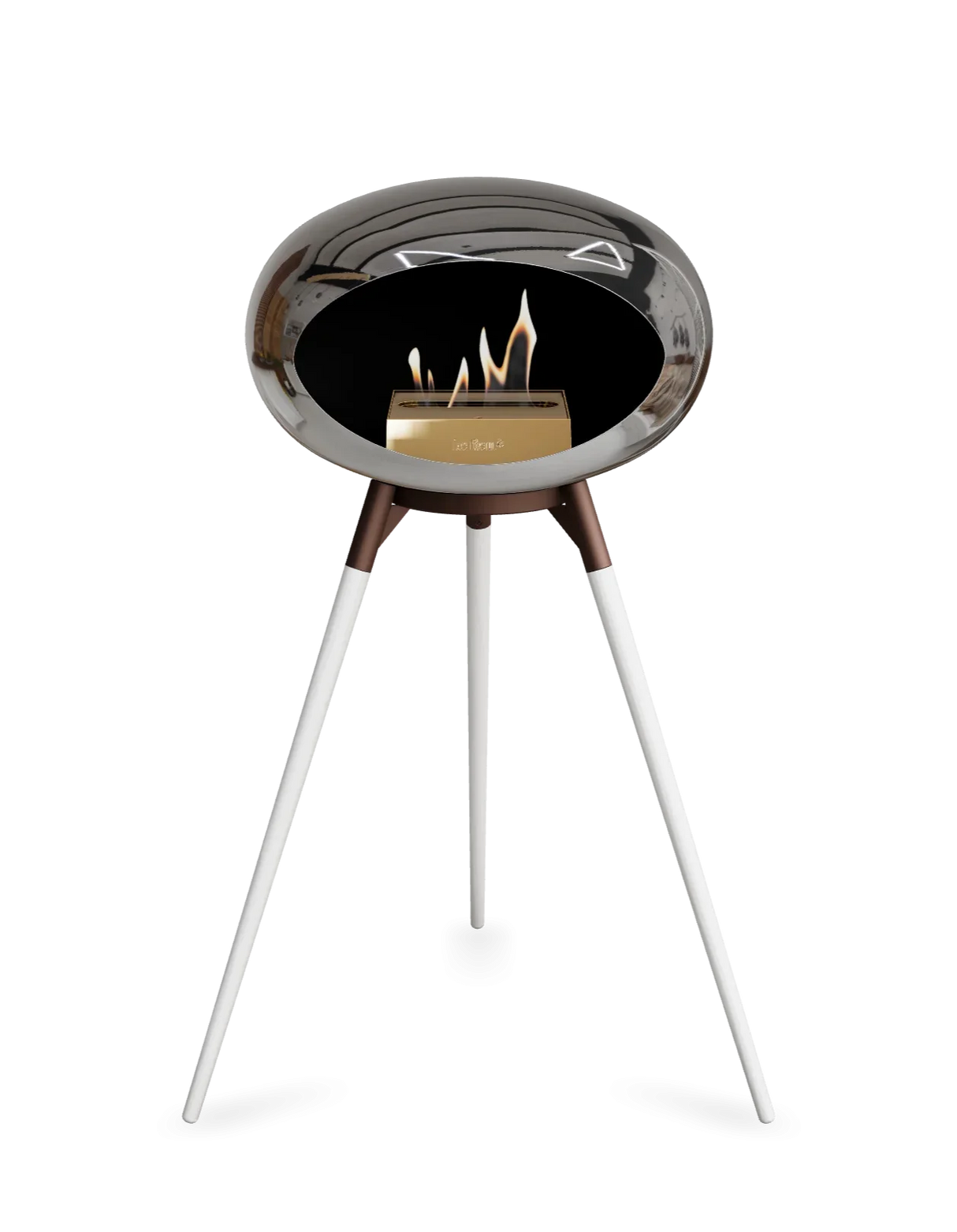 Le Feu - Dome Chromed Silver Ground Wood High - Fireplace - Majestic Patio