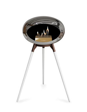 Le Feu - Dome Chromed Silver Ground Wood High - Fireplace - Majestic Patio