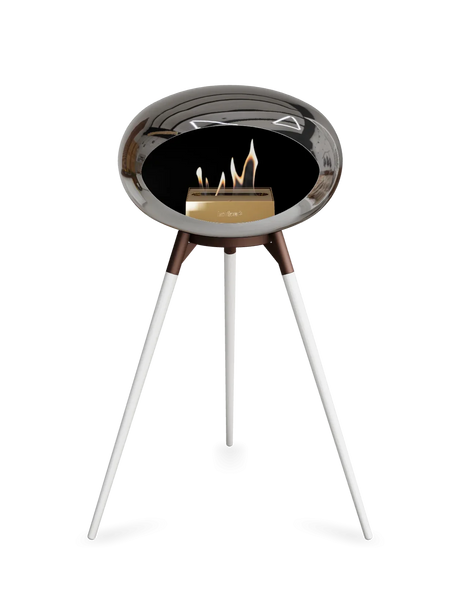 Le Feu - Dome Chromed Silver Ground Wood High - Fireplace - Majestic Patio