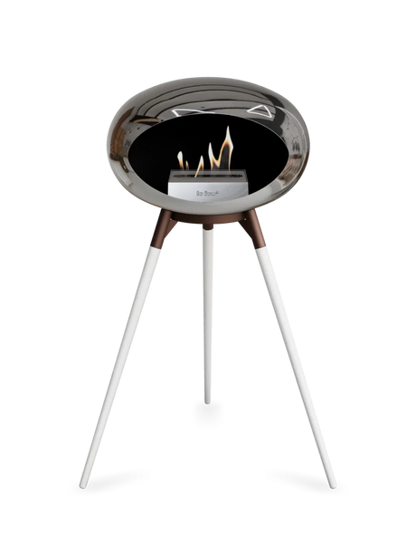 Le Feu - Dome Chromed Silver Ground Wood High - Fireplace - Majestic Patio