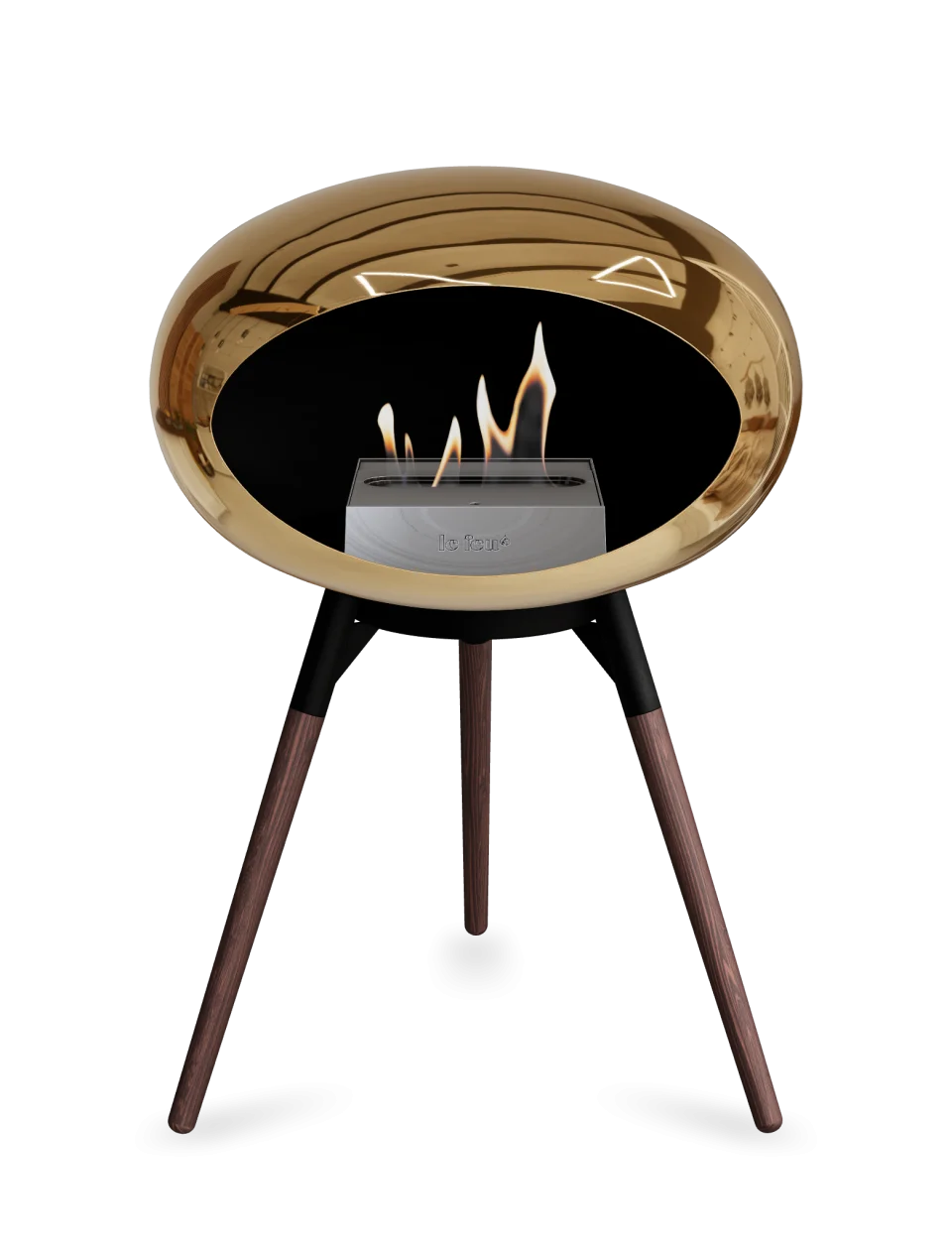 Le Feu - Dome Chromed Rose Gold Ground Wood Low - Fireplace - Majestic Patio