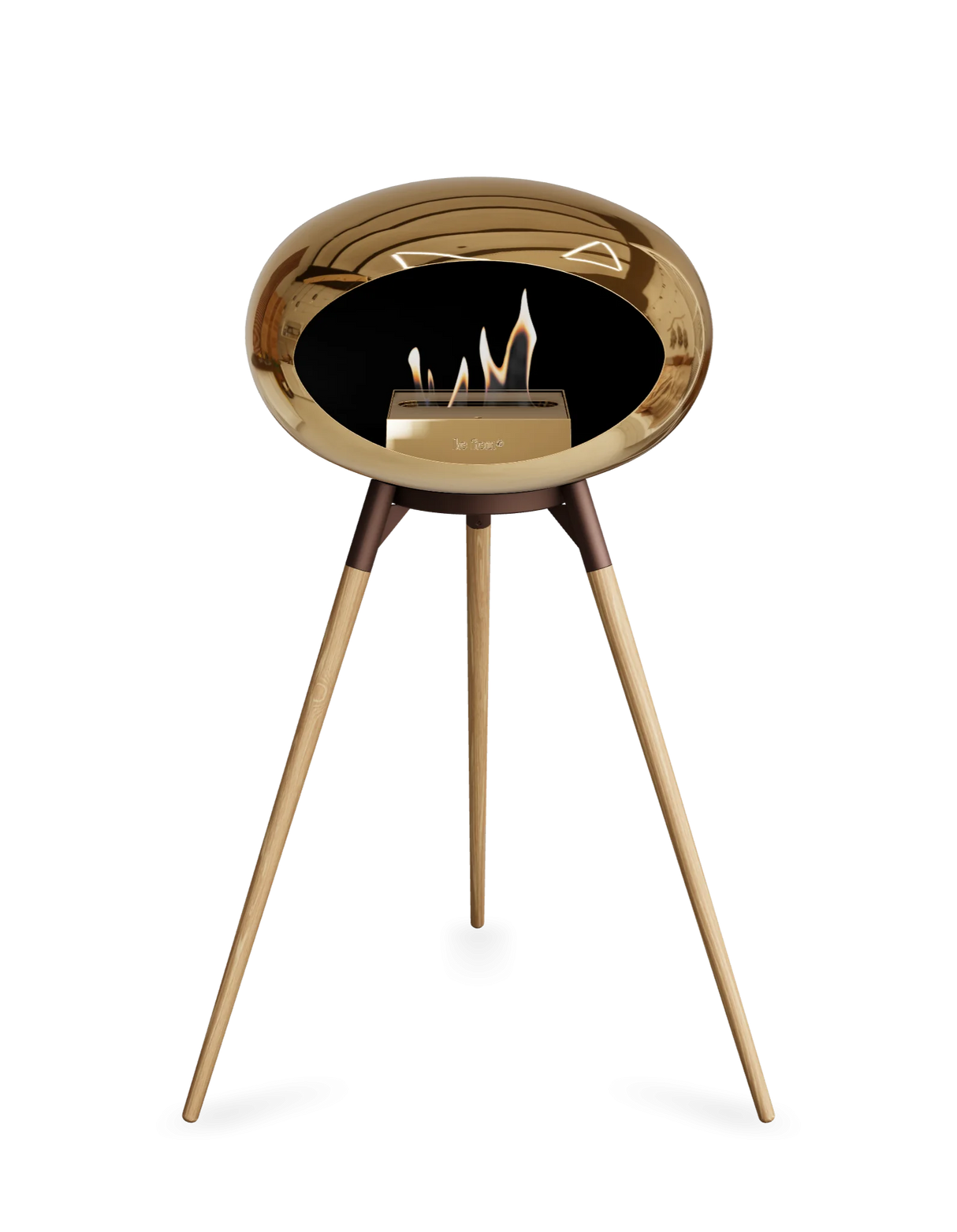 Le Feu - Dome Chromed Rose Gold Ground Wood High - Fireplace - Majestic Patio