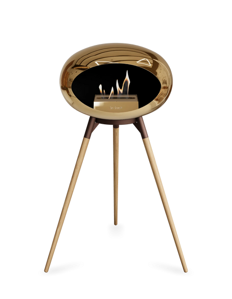 Le Feu - Dome Chromed Rose Gold Ground Wood High - Fireplace - Majestic Patio