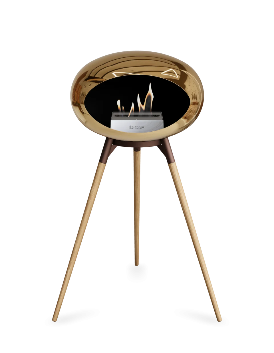 Le Feu - Dome Chromed Rose Gold Ground Wood High - Fireplace - Majestic Patio