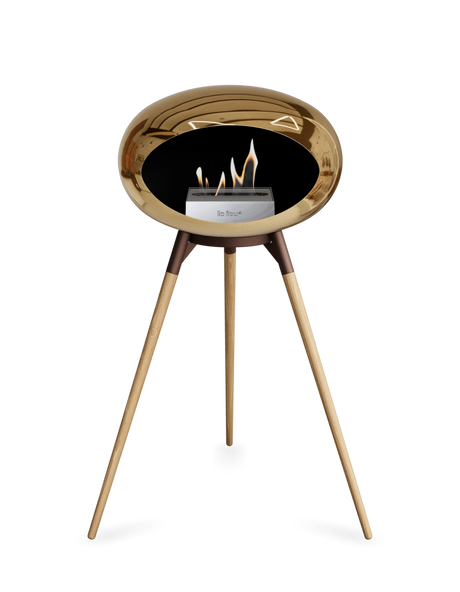 Le Feu - Dome Chromed Rose Gold Ground Wood High - Fireplace - Majestic Patio