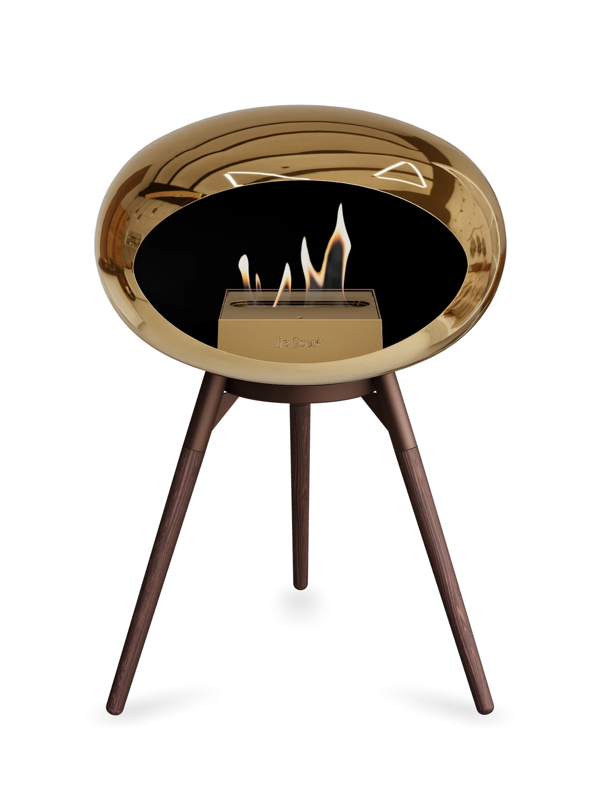 Le Feu - Dome Chromed Rose Gold Ground Wood Low - Fireplace - Majestic Patio