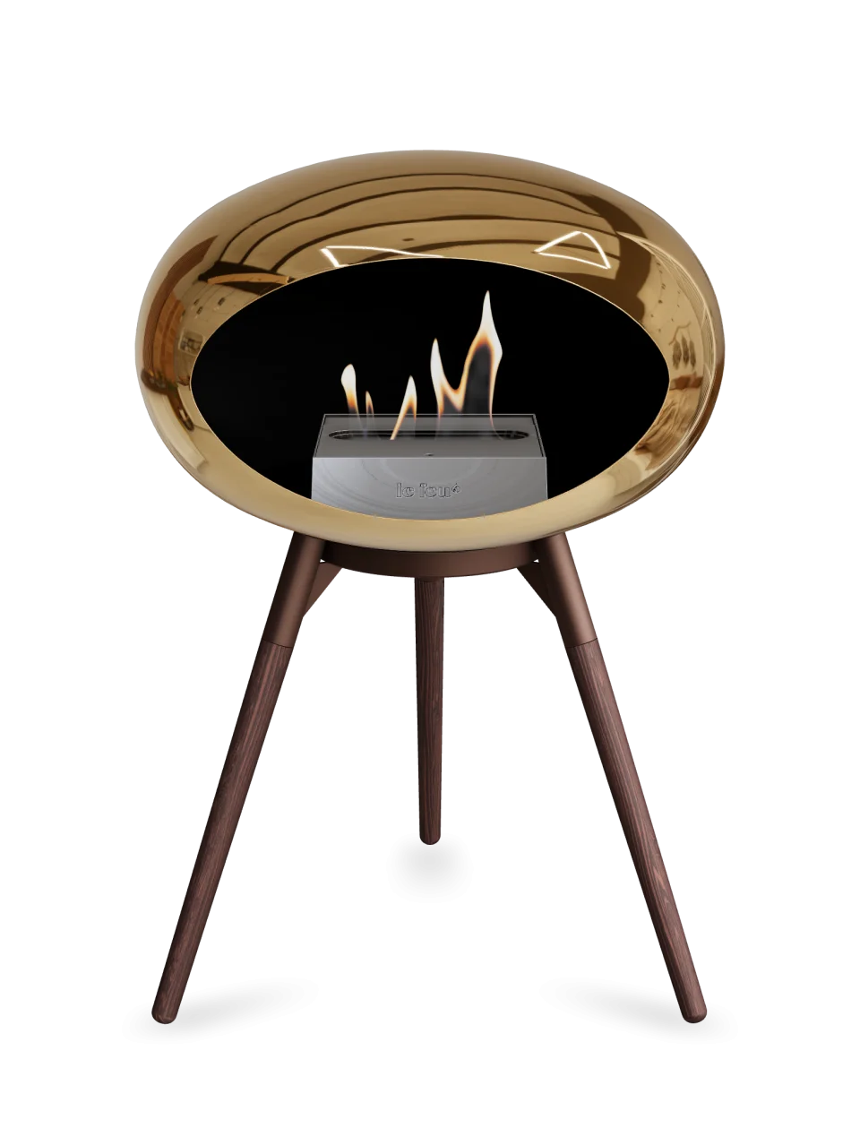 Le Feu - Dome Chromed Rose Gold Ground Wood Low - Fireplace - Majestic Patio