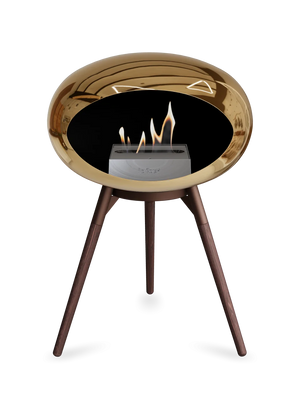 Le Feu - Dome Chromed Rose Gold Ground Wood Low - Fireplace - Majestic Patio