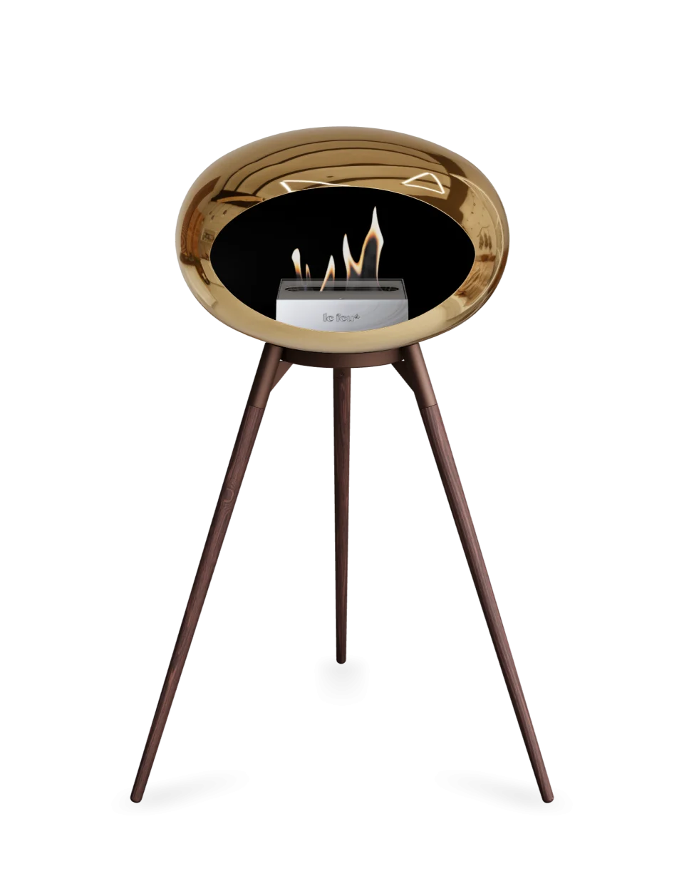 Le Feu - Dome Chromed Rose Gold Ground Wood High - Fireplace - Majestic Patio