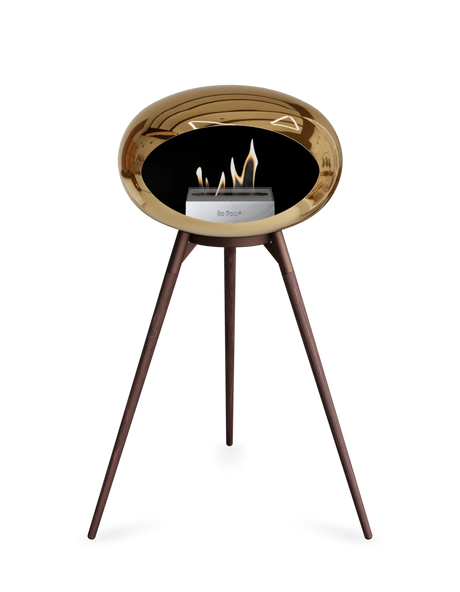 Le Feu - Dome Chromed Rose Gold Ground Wood High - Fireplace - Majestic Patio