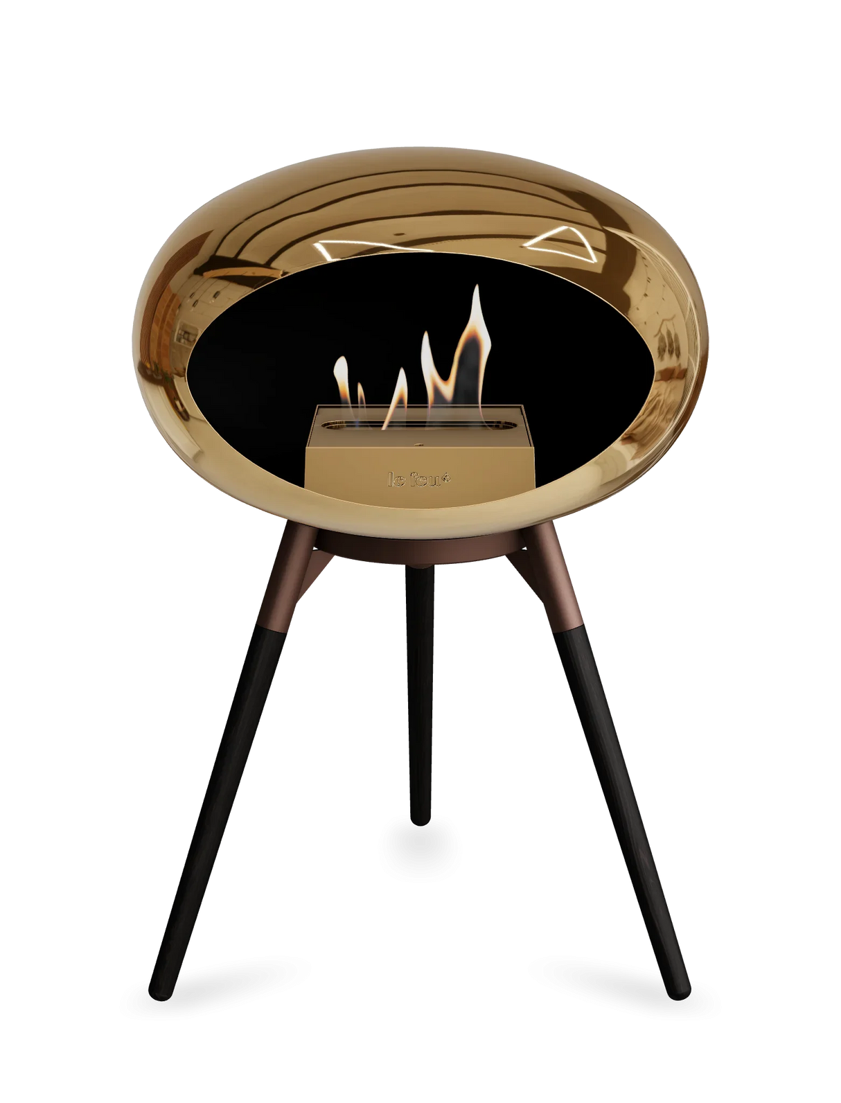 Le Feu - Dome Chromed Rose Gold Ground Wood Low - Fireplace - Majestic Patio