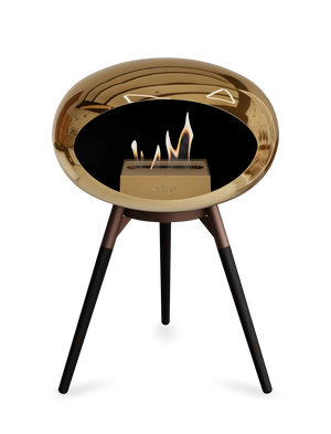 Le Feu - Dome Chromed Rose Gold Ground Wood Low - Fireplace - Majestic Patio