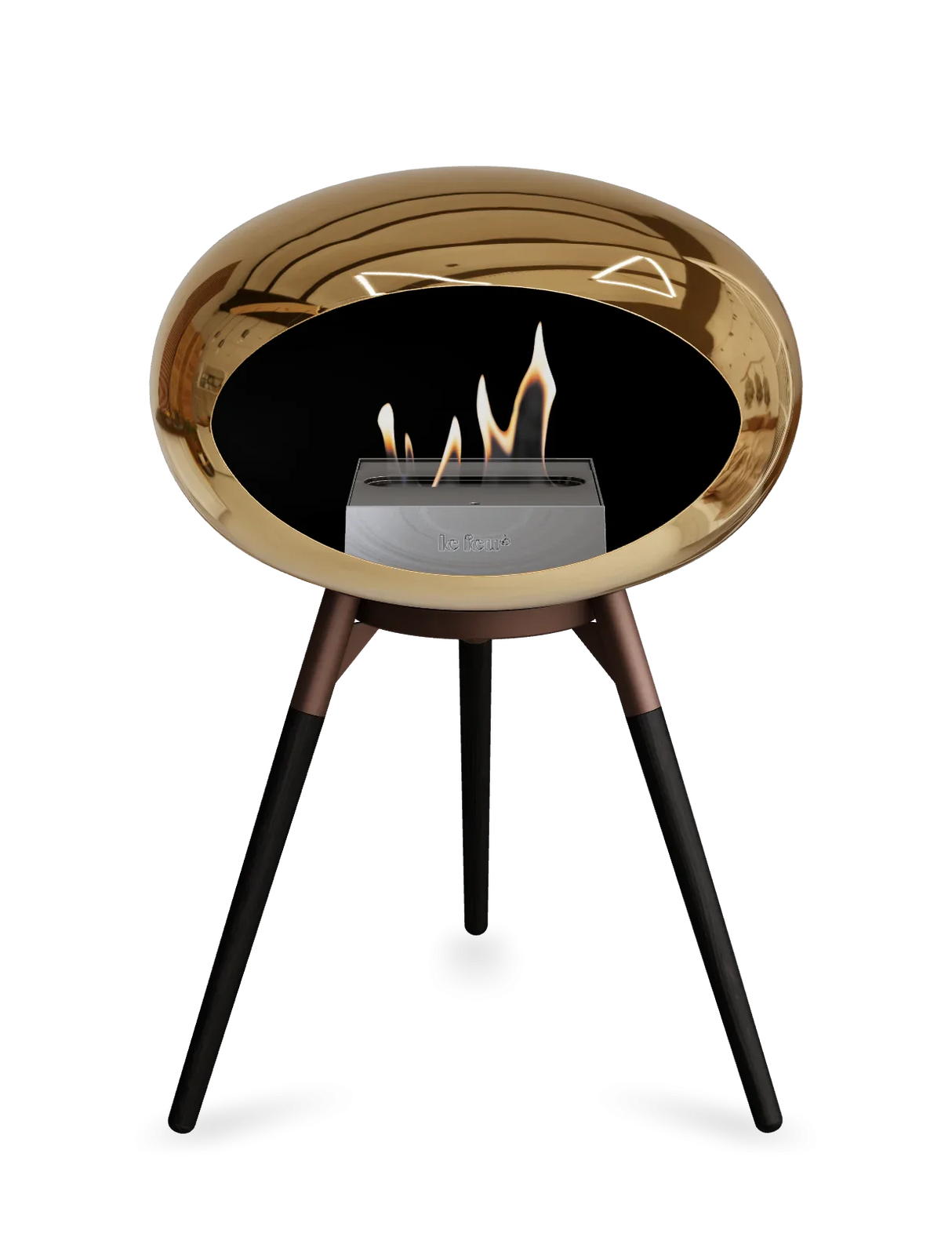 Le Feu - Dome Chromed Rose Gold Ground Wood Low - Fireplace - Majestic Patio