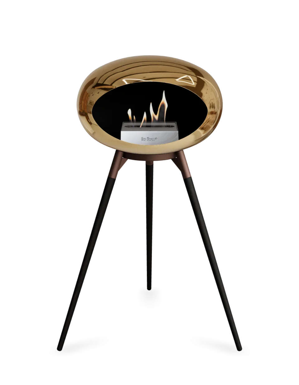 Le Feu - Dome Chromed Rose Gold Ground Wood High - Fireplace - Majestic Patio